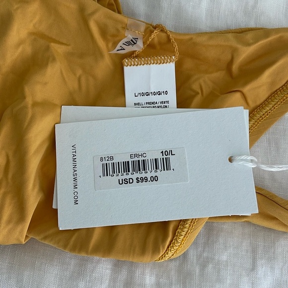 Vitamin A Swimwear High Leg Bikini Bottom Size Large (10) NWT - Picture 4 of 4